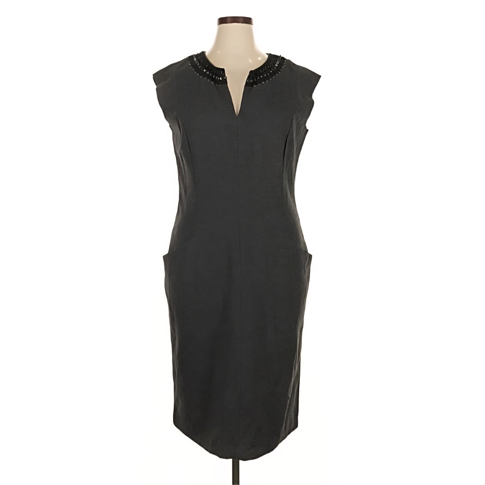 Lafayette 148 Women's Charcoal Gray Stretch Dress W/Pockets Size Xl Msrp $698.00